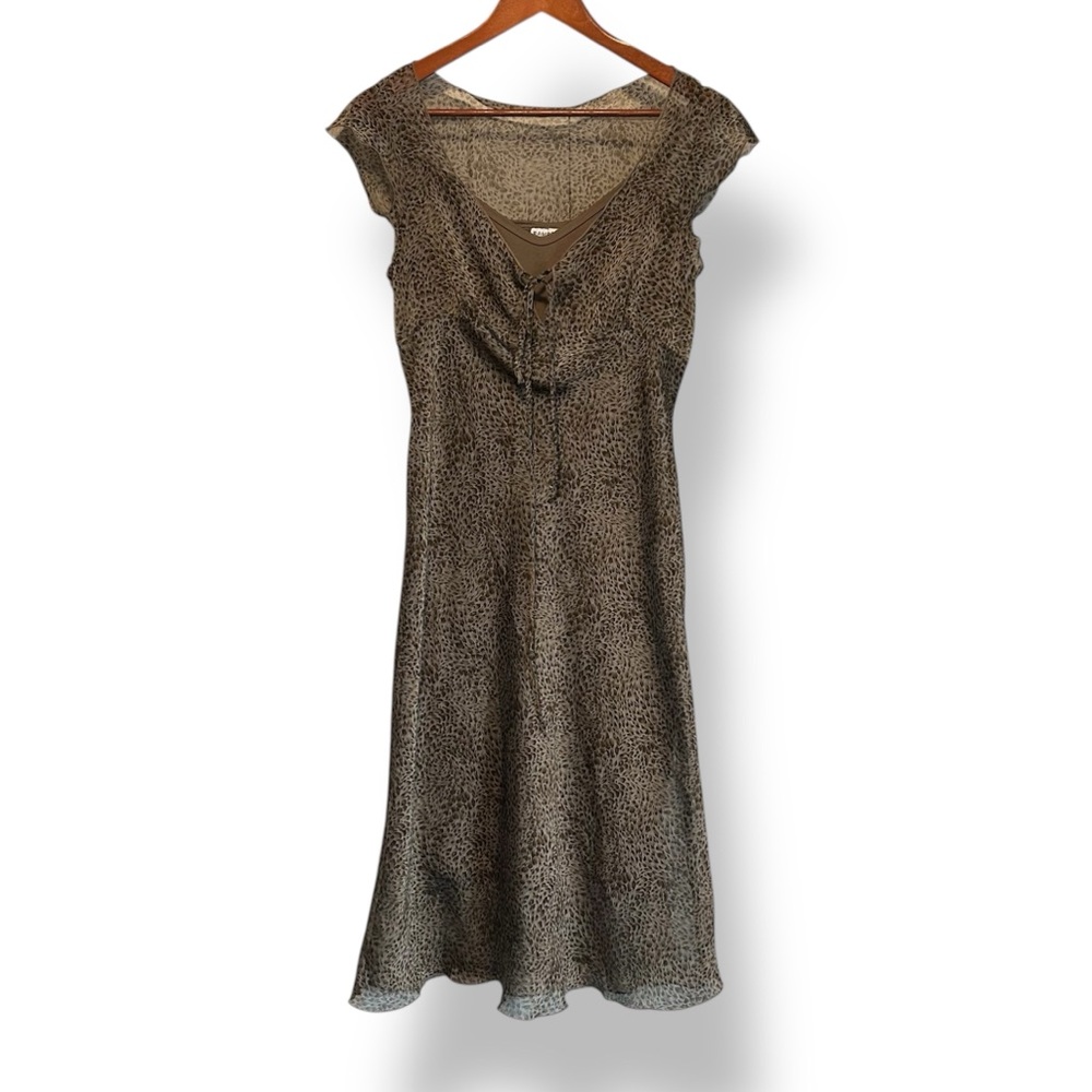 [Rampage] Brown Animal Print Midi Dress